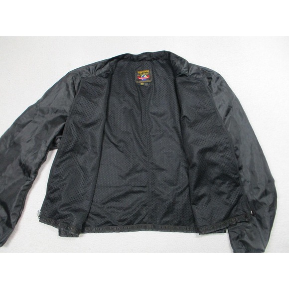 Vanson Leathers Jacket Mens Large Black Zip-In Liner Windbreaker Nylon Mesh - Picture 5 of 9